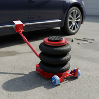 Cric pneumatique à triple sac Quick-Lift 3 tonnes avec poignées latérales pour réparation de véhicules en garage, outils de levage de voiture