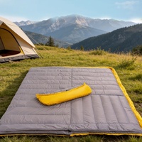 Sac de couchage gonflable en duvet de canard 90% standard national, personnalisable, pour le camping, 4 saisons, pour adultes