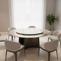 Table à manger moderne et simple pour les maisons de grande taille - Table à manger en pierre naturelle de luxe, chaises, plateau en marbre, meubles de maison imperméables