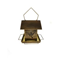Mangeoire à oiseaux suspendue en métal rustique en forme de maison Oniya, mangeoire décorative pour oiseaux sauvages, station d'alimentation pour jardin extérieur
