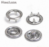 Kancing Tekan Logam Kuningan Sederhana Perak Nikel 4 Bagian Cincin Dapat Dicuci Pakaian Bayi Pengikat Pakaian Anak 7.2/9.5/10mm
