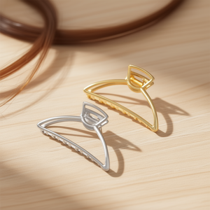 D Type <b>Hair</b> Clip 7.5Cm Fashion Metal <b>Grip</b> For Women - Product Image 2