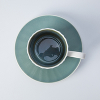 Vaisselle en céramique chinoise, vente en gros, hôtel, Restaurant, ménage, café, blanc vert, vaisselle en céramique, ligne Unique, tasse à café en céramique
