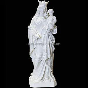 Dougbuild Buitentuin Gezegende Maagdelijke Mary En Baby Jezus Standbeeld Stenen Houtsnijwerk En Sculpturen
