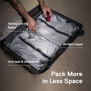Ekster Clothing Organizer Vacuum Storage <b>Bags</b> 2 Pack Gray Nylon Travel <b>Compression</b> for Wardrobe Space Saver - Product Image 3