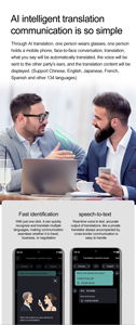 Prix d'usine Traducteur <span class=keywords><strong>Google</strong></span> Translate Lunettes pour prothèses auditives Lunettes de <span class=keywords><strong>traduction</strong></span> Ai - Product Image 5