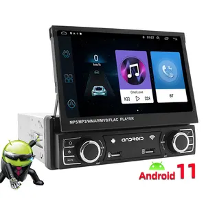 Universal Android Autoradio Mp5 1 Din Bt Wifi GPS Audio Stereo System Einziehbarer Bildschirm Carplay 7 Zoll Auto DVD-Player