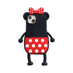 Custodia per cellulare 3D Cartoon <span class=keywords><strong>Minnie</strong></span> Mouse per Iphone 11 12 13 14 Pro Max 14plus Cover Funda in Silicone morbido rosso con papillon carino - Product Image 6
