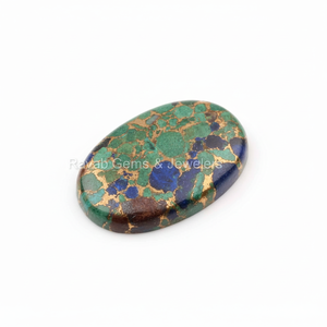 ทำจากทองแดงอะซูไรต์แท้คุณภาพสูงทรงรีขัดเงา20x30มม. เครื่องประดับอัญมณีหลวมขายส่ง - Product Image 1