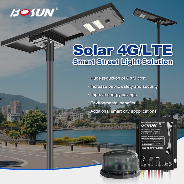 BOSUN High Quality Smart Lighting Solar Street Light Wireless Controller With 4G/LTE Solution