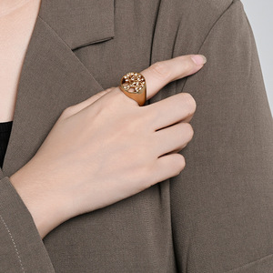 Instagram-worthy Nordic Tree of Life <b>ring</b> for women, Celtic traditional culture, artistic temperament, <b>titanium</b> steel jewelry. - Product Image 3