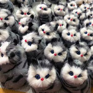 새끼 고양이 인형 면 소재 맞춤형 색상 및 로고 가족 장식 어린이 인지 발달 장난감 생일 선물 수제 - Product Image 1