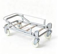 Carretilla Plegable para Cubos con Ruedas, Carro de Transporte con Ruedas de 5 Pulgadas, Carretilla Móvil para Cubos de Pintura y Agua