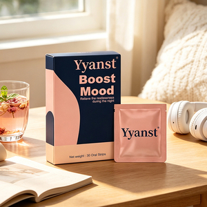 Bandes buccales Premium Boost Mood pour soulager l'agitation nocturne, favoriser un sommeil réparateur, 30 unités, complément alimentaire pour la nuit dans une boîte rose et bleue - Product Image 5