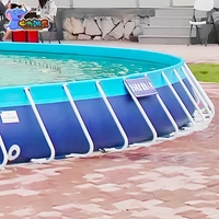 Piscine extérieure de luxe à structure métallique, piscine en PVC sur mesure pour complexe hôtelier et hôtel