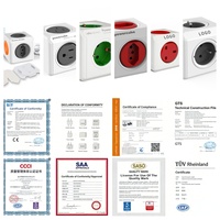 Multiprise portable Allemagne Cube avec 3 prises CA et 4 ports USB à charge rapide, certifiée CE GS, pour Berlin, Munich, maison et bureau