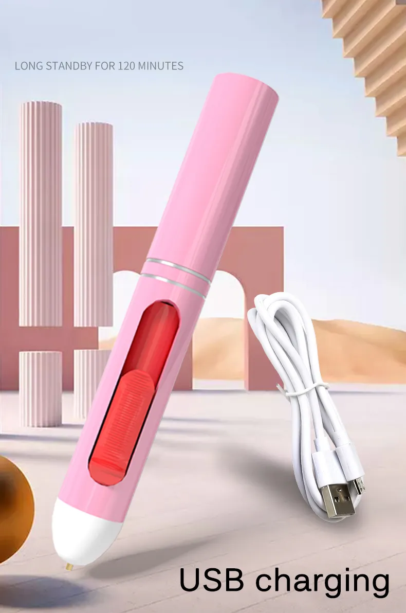 Colorful Hot Melt Mini Glue Gun Cordless 2200mAh USB Lithium Battery Pen Glue Gun with Glue Sticks for children DIY tools