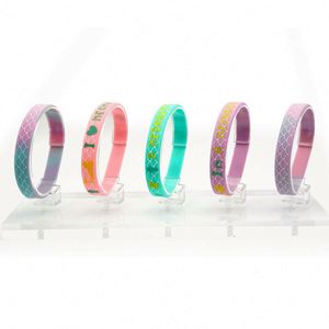 Pulsera de Silicona de Alta Calidad con Diseño de Sirena, Pulsera con Patrón de Dibujos Animados, Pulsera de Goma con Estampado Colorido - Product Image 5