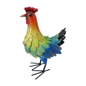 Ensemble rétro personnalisé 2 coqs poule coq coq stylo volant coloré ornement de jardin coq avec cage à gibier - Product Image 6
