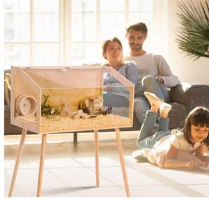 Cage à hamster en bois de 40 "avec fenêtre en acrylique pour gerbille <span class=keywords><strong>Chinchilla</strong></span> Hedgehog. - Product Image 3