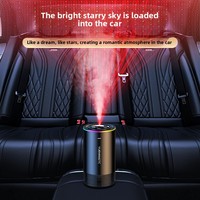 Diffuseur d'arômes pour voiture avec anneau lumineux RVB à dégradé, rotation tourbillonnante, double commandes tactiles, rechargeable par Type-C