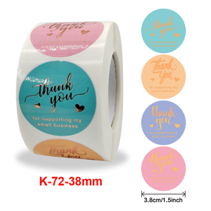 カスタム卸売ありがとう粘着ステッカー合成紙ラベルステッカー包装用 - Product Image 2