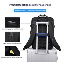 Sac à dos de voyage multifonctionnel imperméable en polyester Oxford pour homme, 20 pouces, avec compartiment pour ordinateur, bretelles à coussin d'air, grande capacité - Meilleure vente