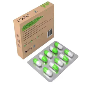 OMT定制标志胶囊月丸药品药品包装可折叠卡皮纸盒7天