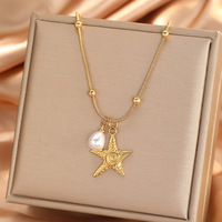 Collier pendentif spirale en acier inoxydable plaqué or 18 carats avec perle, accessoires de mode pour femme, bijoux de plage