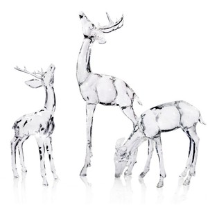 Sculpture de cerf en acrylique, ornement animal en résine transparente, décoration de maison, artisanat, figurine décorative pour usage intérieur et extérieur - Product Image 5