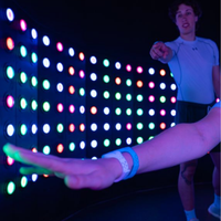 Mur d'escalade LED sportif pour jeux d'équipe en salle, idéal pour parcs d'aventure (plastique)