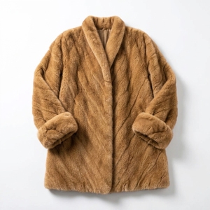 <span class=keywords><strong>Abrigo</strong></span> de invierno casual para mujer, cortavientos, de visón auténtico, con capucha de poliéster, puños enrollables y cuello plegable, color Toffee Gold Chevron. - Product Image 5