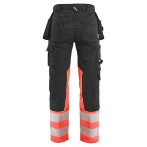 BLAKLADER - 703011499955C34 Women's hi-vis <b>trousers</b> <b>stretch</b> <b>Black</b>/Red - EAN 7330509958544 HI-VIS WORKWEAR - Product Image 3