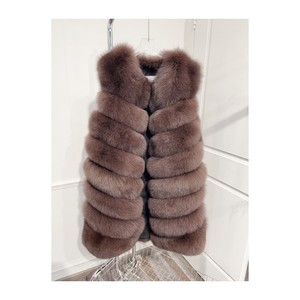 <span class=keywords><strong>Gilet</strong></span> <span class=keywords><strong>long</strong></span> fait à la main en fourrure <span class=keywords><strong>Gilet</strong></span> personnalisé dame décontracté automne femmes en cuir sans manches <span class=keywords><strong>gilet</strong></span> <span class=keywords><strong>avec</strong></span> de la fourrure de renard - Product Image 1