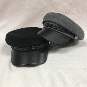 Spring Autumn Sailor <strong>Hats</strong> <strong>Black</strong> Ladies Beret Caps Flat <strong>Top</strong> Captain Cap Travel Cadet Octagonal <strong>Hat</strong> - Product Image 3