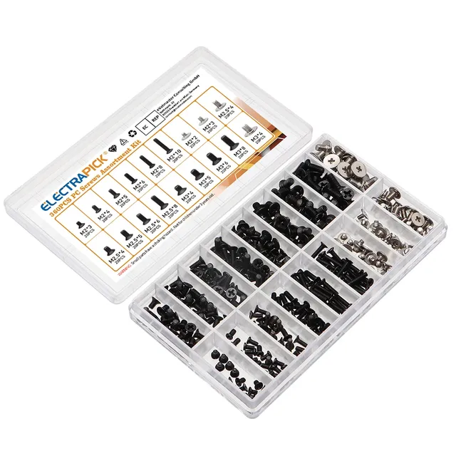 360Pcs M2 M2.5 M3 KM Screw Flat Head Phillips Screws Laptop Notebook Small Screws Set Kit for Computer Glasses
