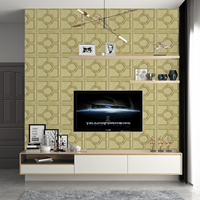MOI Champagne Gold 3D Panneaux muraux Carreaux de plafond modernes Étanche au feu Étanche à l'humidité pour les chambres d'enfants Salon Salle de sport