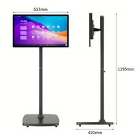 Écran de diffusion en direct professionnel avec écran LCD HDTV de 23,8 pouces, système Android 10, 1080p 60Hz, téléviseur portable LED blanc
