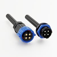 Connecteur étanche Jnicon M25 à 4 broches mâle pour panneau et femelle à bride, 30A 300V 10 AWG, ensemble de traversée à verrouillage automatique