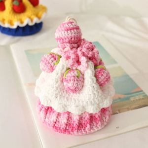 Bolso Bandolera Infantil de Lona Tejida a Crochet con Diseño de Fresa, Hecho a Mano, con Adorno de Ángel Dulce, Tejido Textil Artesanal - Product Image 4