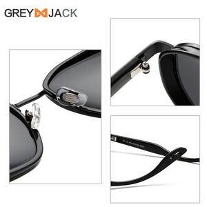 Lunettes de soleil polygonales pour femmes Grey Jack, monture en métal, verres TAC, protection UV400, type 3, pare-soleil, design noir tendance - Product Image 5