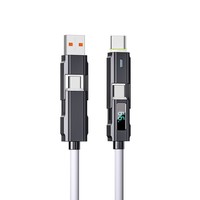 Nuevo Diseño de Alta Calidad, Cable de Datos 4 en 1 de Silicona, Cobre Puro |   Carga Rápida de 66W 5A |   Aleación de Zinc 1M |   9 colores para computadora