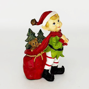Sức Mạnh Nhà Máy Bán Buôn Tùy Chỉnh Màu Đỏ Vẽ Tay Sống Động Như Thật Nhựa Thủ Công Mỹ Nghệ Mang Cây Giáng Sinh Gấu Quà Tặng Giáng Sinh Elf - Product Image 3