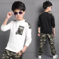 Nouveaux vêtements pour enfants, ensemble sportif printemps-automne pour enfants, uniformes militaires pour garçons, ensemble camouflage printemps deux pièces