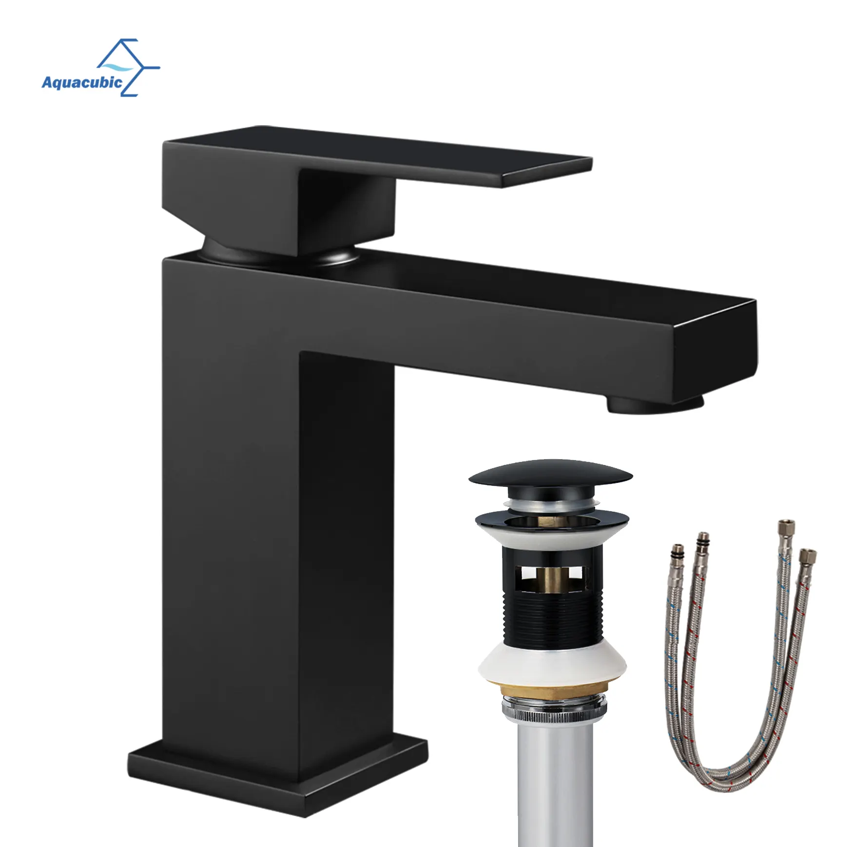 Luxury Designed Bathroom Single Hole CUPC Brass Lavatory Black Basin Faucet Shipping from the United States