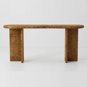 Table de repas d'extérieur au design rustique avec base sur piédestal et plateau ovale en bois pour patio - Product Image 1