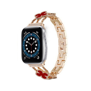 Correa de Reloj de Metal con Trébol de Cuatro Hojas y Diamantes para Reloj Inteligente Se 8 9 <span class=keywords><strong>IWatch</strong></span> <span class=keywords><strong>Ultra</strong></span> 38 42 44 45mm - Product Image 5