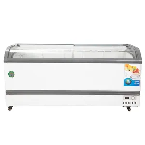 Freezer de exibição de ilha combinado 510L para frutos do mar e peixes freezer profundo