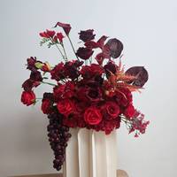 Centre de table de mariage, fleurs artificielles blanches et vertes, arrangement floral d'hortensias, d'orchidées et d'anturiums pour la décoration de fête