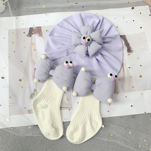 Ensemble <span class=keywords><strong>bonnet</strong></span> pour bébé foetal printemps été chaussettes amusantes dessin animé <span class=keywords><strong>bonnet</strong></span> pour bébé nouveau-né ensemble de chaussettes <span class=keywords><strong>bonnet</strong></span> - Product Image 6